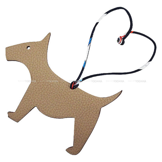 HERMES bag charm Petit H Labrador Schnauzer Tosca/Gris Tourterelle Chevre Mysore/Veau Togo[EXCELLENT][Authentic]