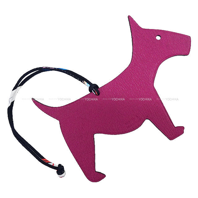 HERMES bag charm Petit H Labrador Schnauzer Tosca/Gris Tourterelle Chevre Mysore/Veau Togo[EXCELLENT][Authentic]