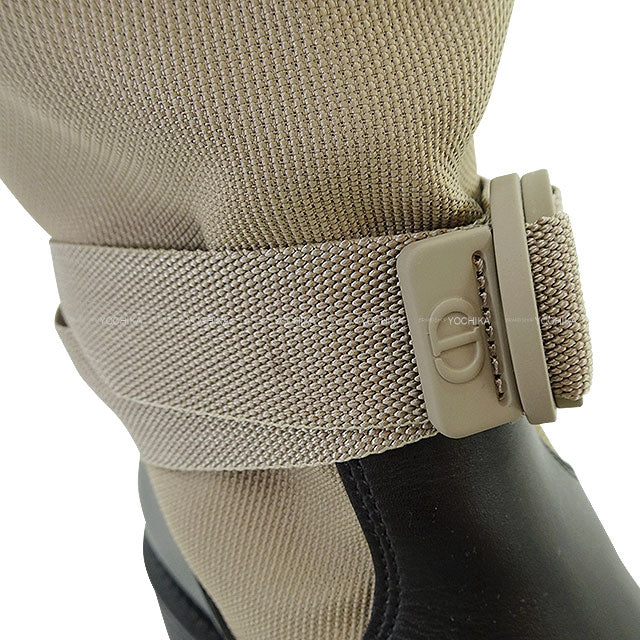 [Pre-loved] Dior boots D-MAJOR Beige/Noir (Black) Fabric #37.5 NE0420[LIKE NEW][Authentic]