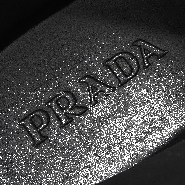PRADA boots Rubber rain boots Noir (Black) Rubber 37 Silver HW 2TE184 3LKD[EXCELLENT][Authentic]