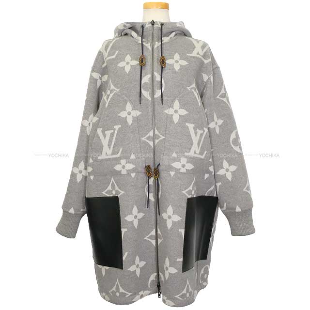 LOUIS VUITTON Blouson Cashgora Reversible Monogram Hood Grey Wool/Silk #38 RW221W NUV FMCO07[EXCELLENT][Authentic]