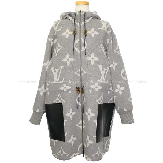 LOUIS VUITTON Blouson Cashgora Reversible Monogram Hood Grey Wool/Silk #38 RW221W NUV FMCO07[EXCELLENT][Authentic]