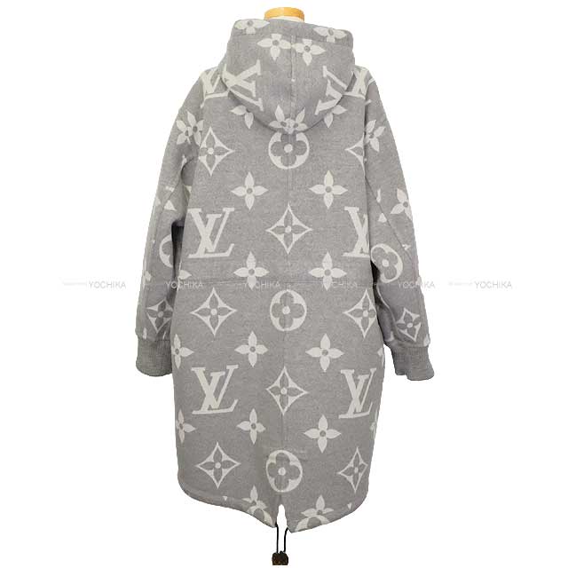 LOUIS VUITTON Blouson Cashgora Reversible Monogram Hood Grey Wool/Silk #38 RW221W NUV FMCO07[EXCELLENT][Authentic]