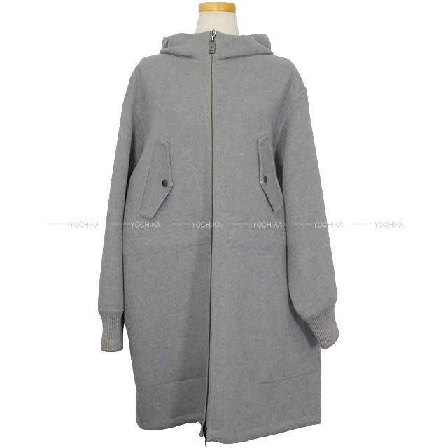 LOUIS VUITTON Blouson Cashgora Reversible Monogram Hood Grey Wool/Silk #38 RW221W NUV FMCO07[EXCELLENT][Authentic]