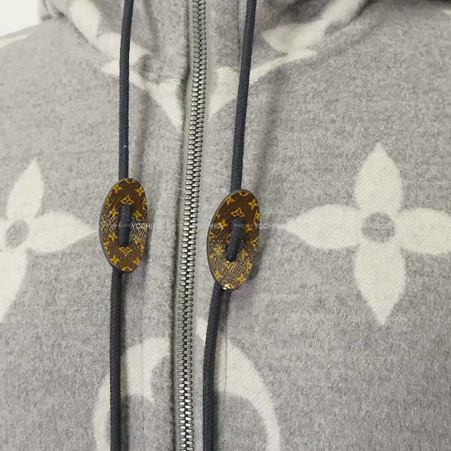 LOUIS VUITTON Blouson Cashgora Reversible Monogram Hood Grey Wool/Silk #38 RW221W NUV FMCO07[EXCELLENT][Authentic]