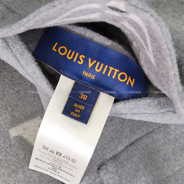 LOUIS VUITTON Blouson Cashgora Reversible Monogram Hood Grey Wool/Silk #38 RW221W NUV FMCO07[EXCELLENT][Authentic]