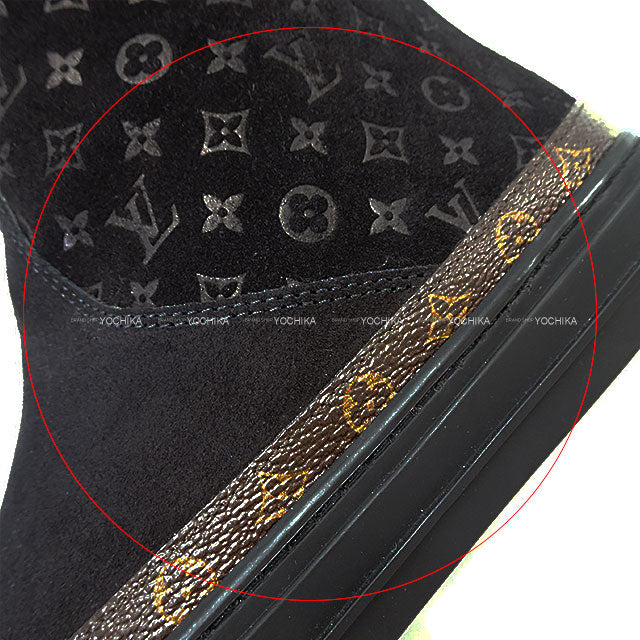LOUIS VUITTON boots Long boots Monogram Snowball Line Brown Mouton #37[EXCELLENT][Authentic]