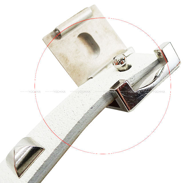 HERMES bracelet Medor Infini Cloth Double Tour Blanc (White) Veau Swift Silver HW[EXCELLENT][Authentic]