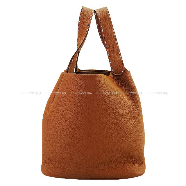 HERMES Handbag Picotin Lock 26 GM Gold Taurillon Clemence Silver HW Stamp D[EXCELLENT][Authentic]