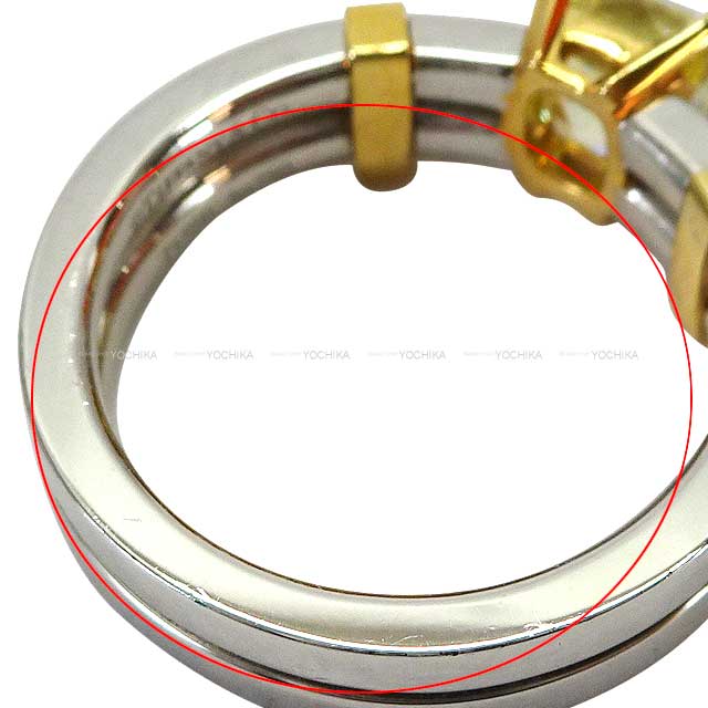 TIFFANY&Co. ring Square Antique Shape Yellow Silver925 (SV925 Ag925)/Diamond/Platinuｍ #50[EXCELLENT][Authentic]