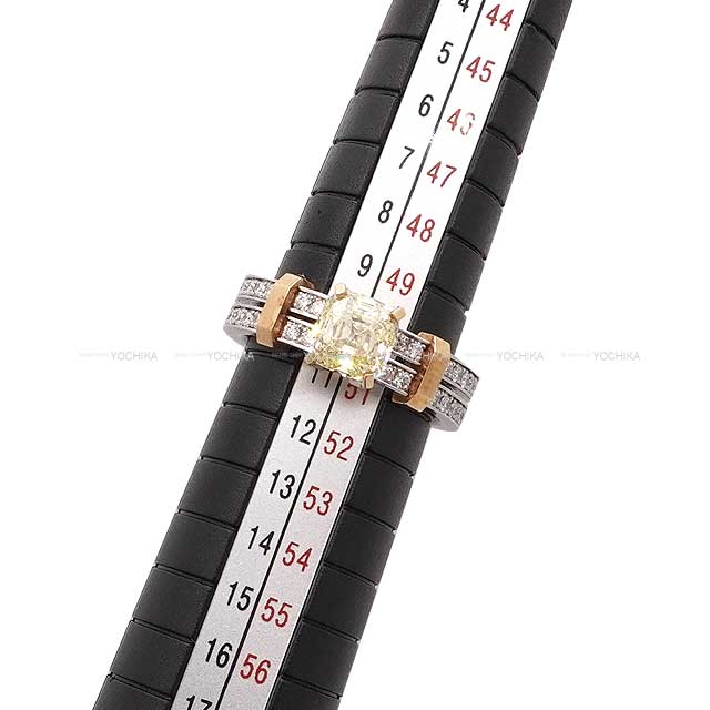 TIFFANY&Co. ring Square Antique Shape Yellow Silver925 (SV925 Ag925)/Diamond/Platinuｍ #50[EXCELLENT][Authentic]