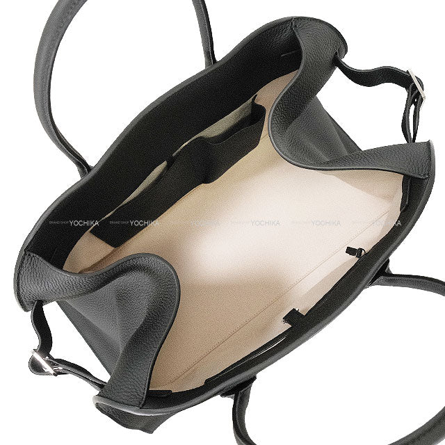 The Row Handbag Margaux 17 Noir (Black) Calf leather/Canvas Silver HW W1254C133[BRAND NEW][Authentic]