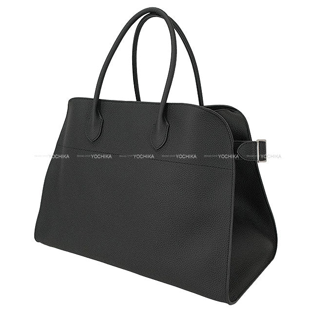 The Row Handbag Margaux 17 Noir (Black) Calf leather/Canvas Silver HW W1254C133[BRAND NEW][Authentic]