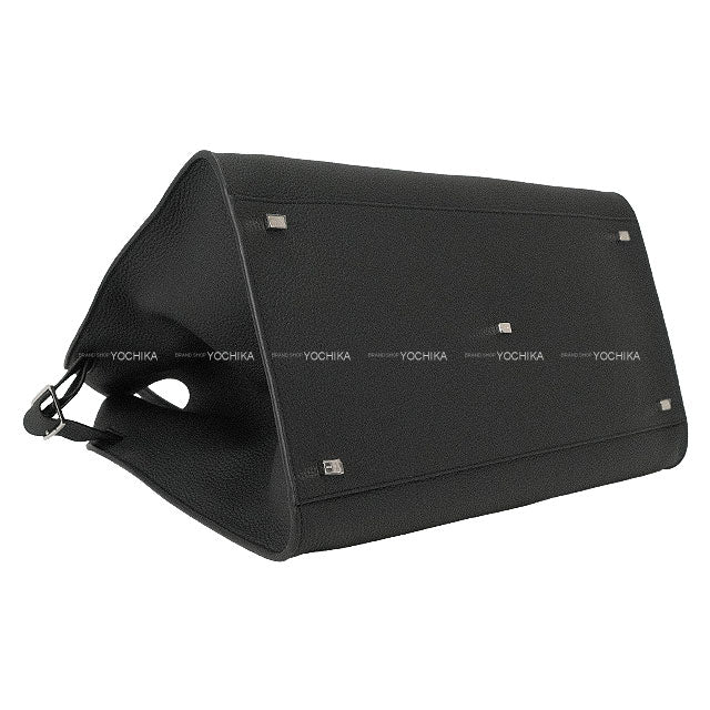 The Row Handbag Margaux 17 Noir (Black) Calf leather/Canvas Silver HW W1254C133[BRAND NEW][Authentic]
