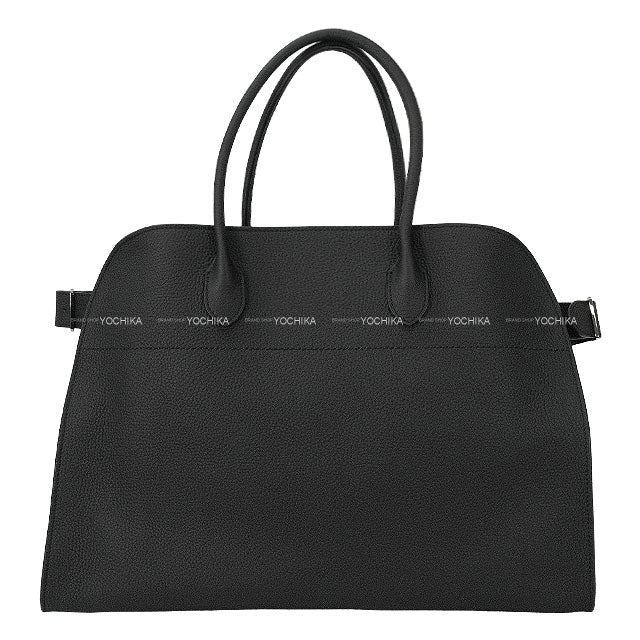 The Row Handbag Margaux 17 Noir (Black) Calf leather/Canvas Silver HW W1254C133[BRAND NEW][Authentic]