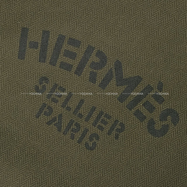 [Pre-loved] HERMES Backpack/daypack/Ruck sack Aline Backpack Kaki/Ebene Toile Chevrons/Veau Swift Silver HW Stamp Y[USED SA][Authentic]