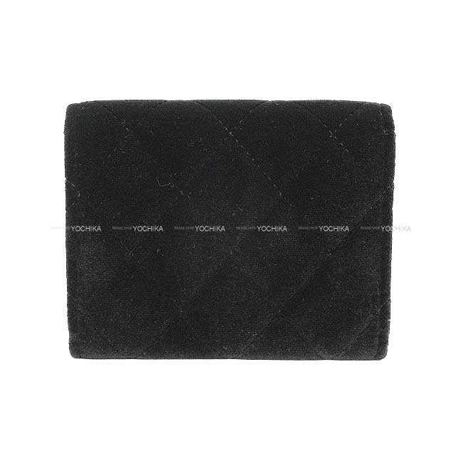 2021 VIP Limited CHANEL card holder Matelasse COCO Mark Strass Frill Noir (Black) Velvet Champagne Gold HW[EXCELLENT][Authentic]