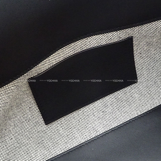 HERMES Shoulder bag Shoulder Birkin Light 29 Couverture Lignes embroidery Noir (Black)/Ecru/Bleu Zanzibar Toile H/Veau Swift Silver HW Stamp K[BRAND NEW][Authentic]