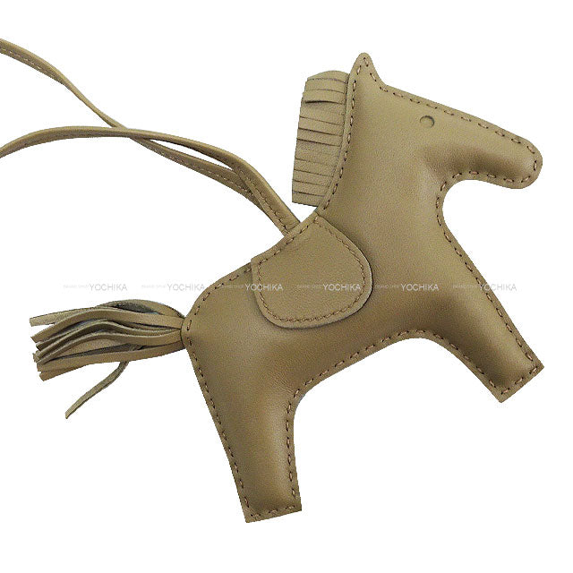 HERMES bag charm Rodeo MM Beige Marfa Agneau Milo Stamp B[EXCELLENT][Authentic]