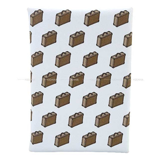 HERMES card holder Calvi Duo valises trunk pattern Blue brume Veau Swift Silver HW Stamp K[BRAND NEW][Authentic]