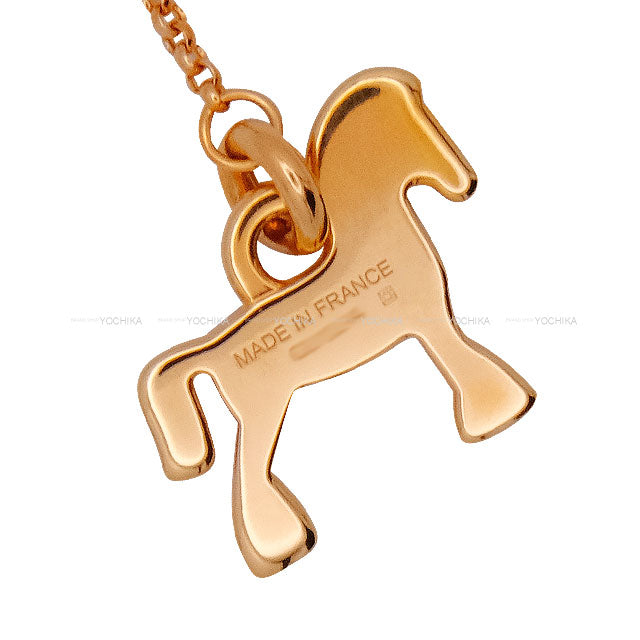 HERMES necklace Grand Parade of the Knights Faubourg Lacquer/Rose Gold Plated[EXCELLENT][Authentic]