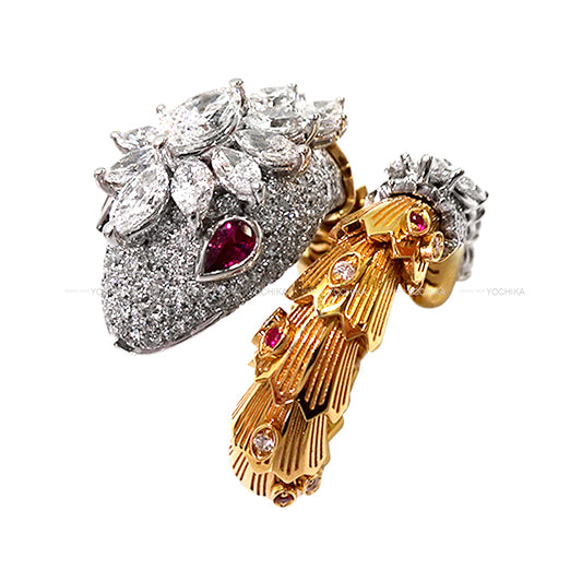 2024Limited BVLGARI ring Serpenti Doragoni Gold/Silver K18/K18WG/Diamond/Ruby #48[EXCELLENT][Authentic]