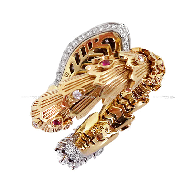 2024Limited BVLGARI ring Serpenti Doragoni Gold/Silver K18/K18WG/Diamond/Ruby #48[EXCELLENT][Authentic]