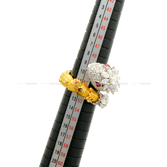 2024Limited BVLGARI ring Serpenti Doragoni Gold/Silver K18/K18WG/Diamond/Ruby #48[EXCELLENT][Authentic]