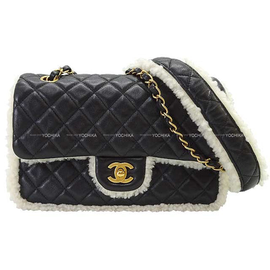[Pre-loved] 2021 Pre-Collection CHANEL Shoulder bag Matelasse Large Boa Chain Flap Noir (Black)/Blanc (White) Lambskin Mat Gold HW AS2575[LIKE NEW][Authentic]