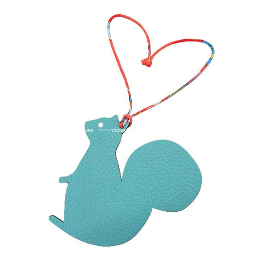 HERMES bag charm Petit H squirrel Bleu Saint Cyr/Rose Lipstick Veau Togo/Veau Epsom[EXCELLENT][Authentic]