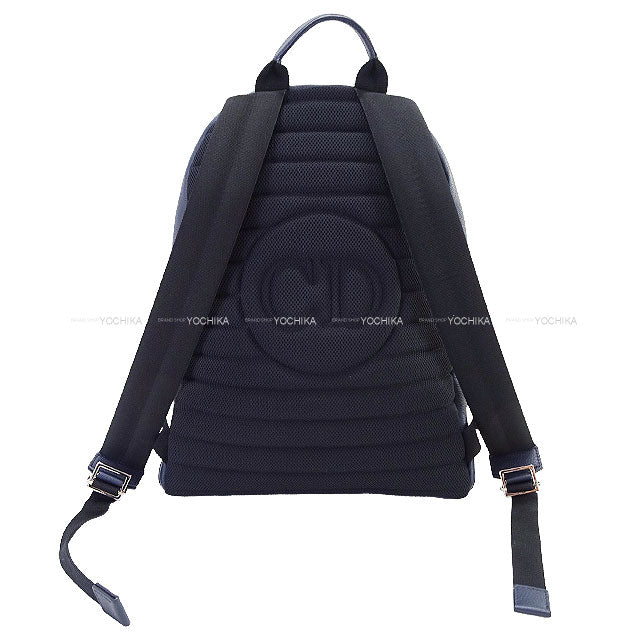 [Pre-loved] 2018SS DIOR HOMME Backpack/daypack/Ruck sack ATELIER Bag Charm BEE SET Navy Blue Graind Calf Silver HW IATBA071XXX/H00E[LIKE NEW][Authentic]