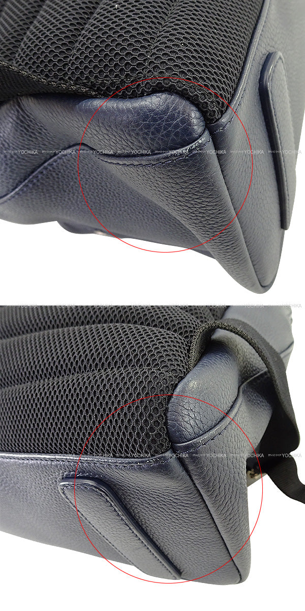 [Pre-loved] 2018SS DIOR HOMME Backpack/daypack/Ruck sack ATELIER Bag Charm BEE SET Navy Blue Graind Calf Silver HW IATBA071XXX/H00E[LIKE NEW][Authentic]