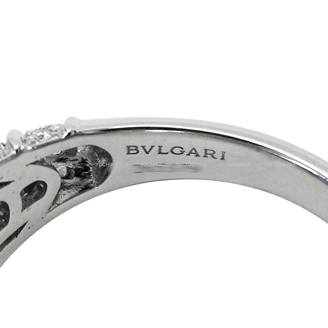 BVLGARI ring Cushion cut Madagascar Pave Diamond Blue K18WG/Blue Sapphire 7.07ct/Diamond 0.82ct #53[EXCELLENT][Authentic]