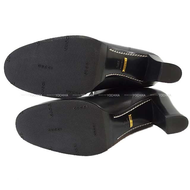 2023SS GUCCI boots Short GG-Pattern Ankle Noir (Black)/Blanc (White) Calf/Shearing #38.5 719826[EXCELLENT][Authentic]