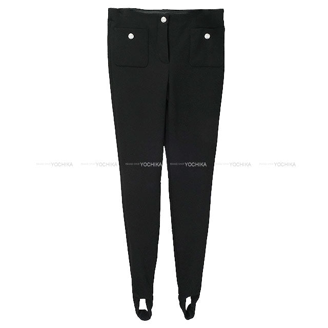 2021SS Pret-a-Porter Collection CHANEL Pants Ski Leggings COCO Mark Noir (Black) Nylon/Polyurethane/Polyester #36[EXCELLENT][Authentic]