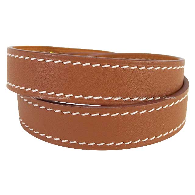 [Pre-loved] HERMES bracelet Kelly Double Tour #T2 Gold Veau Swift Gold HW Stamp B[LIKE NEW][Authentic]