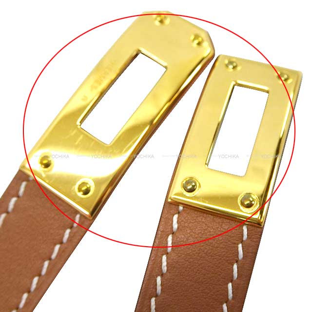 [Pre-loved] HERMES bracelet Kelly Double Tour #T2 Gold Veau Swift Gold HW Stamp B[LIKE NEW][Authentic]