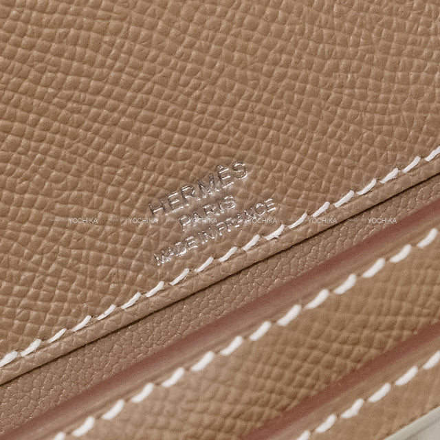 HERMES Clutch bag Kelly Depeche 25 Clutch Etoupe Veau Epsom Silver HW Stamp K[EXCELLENT][Authentic]