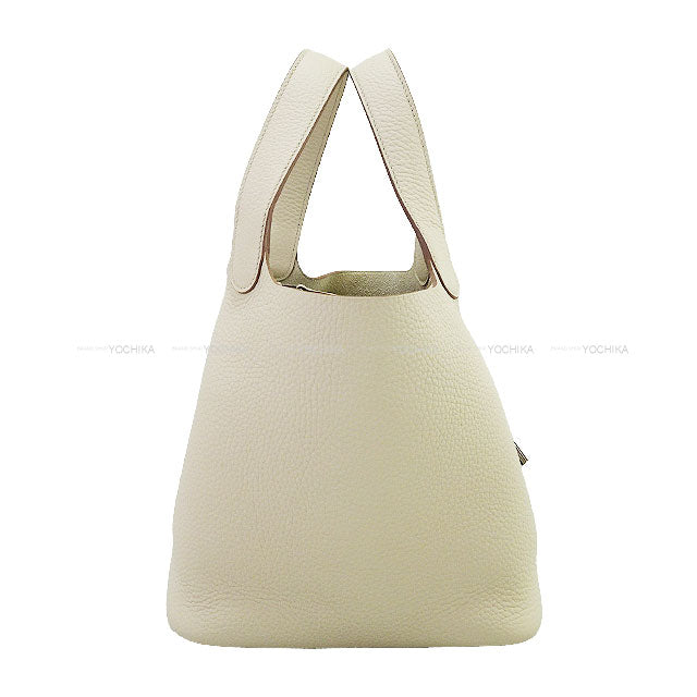 HERMES Handbag Picotin Lock 22 MM Beton Taurillon Clemence Silver HW Stamp W[ALMOST NEW][Authentic]