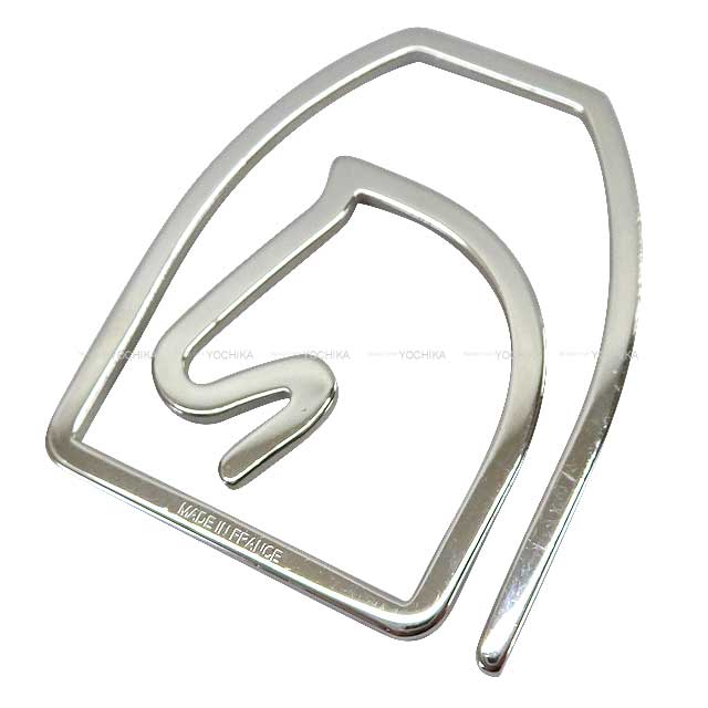 [Pre-loved] HERMES money clip Equestre Silver Palladium Plated[LIKE NEW][Authentic]