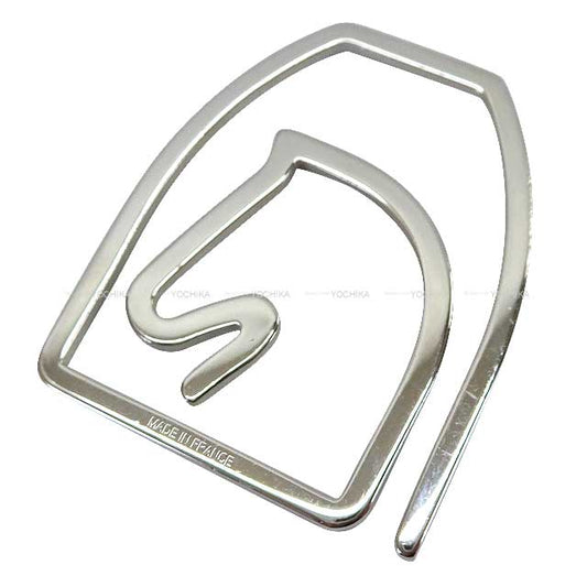 [Pre-loved] HERMES money clip Equestre Silver Palladium Plated[LIKE NEW][Authentic]