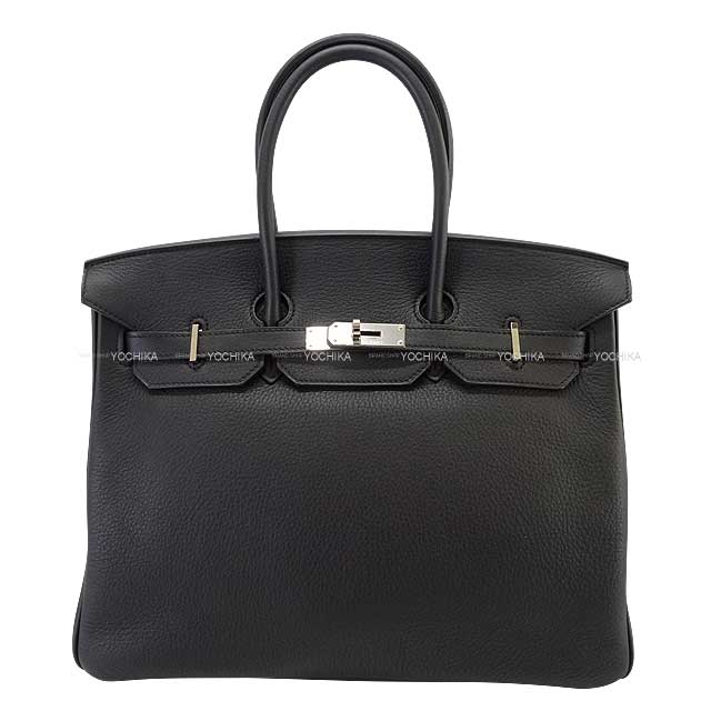 [Pre-loved] HERMES Handbag Birkin35 Noir (Black) Taurillon Clemence Silver HW Stamp □O[LIKE NEW][Authentic]