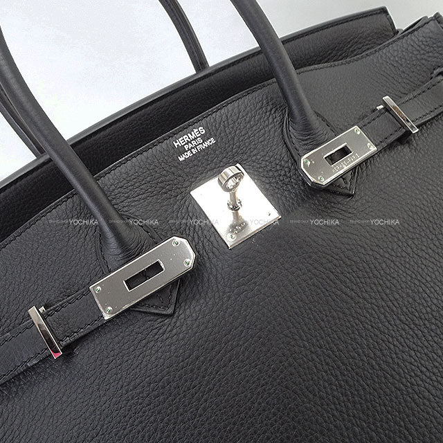 [Pre-loved] HERMES Handbag Birkin35 Noir (Black) Taurillon Clemence Silver HW Stamp □O[LIKE NEW][Authentic]