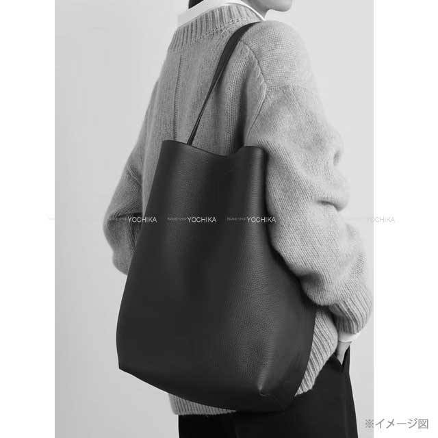 [Pre-loved] The Row Shoulder bag Park Tote Large N/S Grey Graind Calf(Caviarskin) W1273L[LIKE NEW][Authentic]