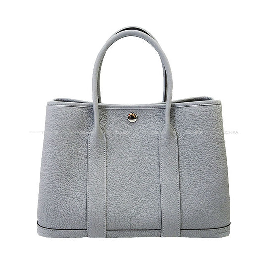HERMES tote bag Garden Party 30 TPM All Leather Gris Pantin Veau Negonda Silver HW Stamp K[BRAND NEW][Authentic]