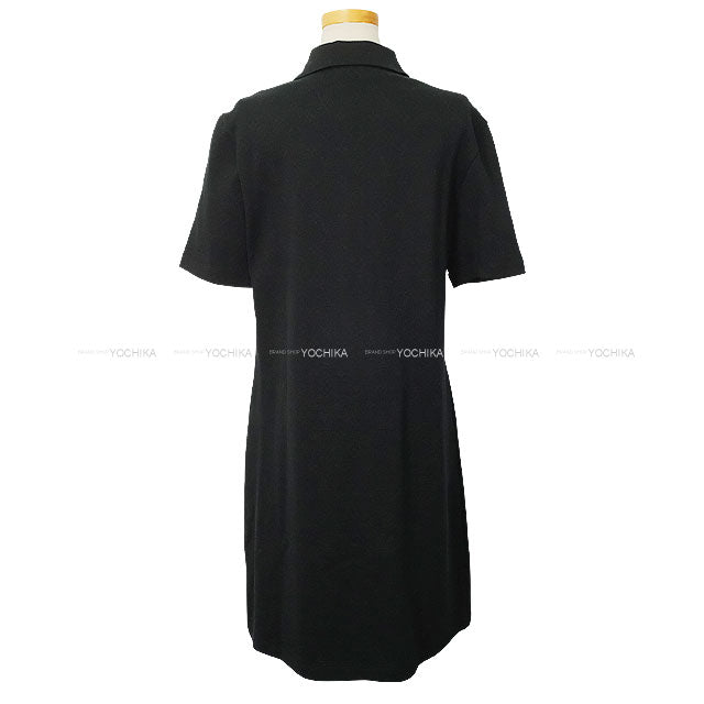 [Pre-loved] 2024AW LOUIS VUITTON One‐piece dress Monogram Pique Polo Dress Noir (Black) Cotton/Nylon/Polyurethane #XXL Gold HW 1AHURG[LIKE NEW][Authentic]