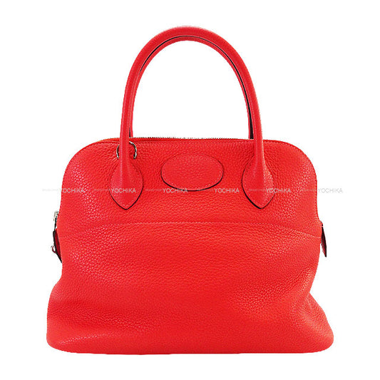 [Pre-loved] HERMES Shoulder bag Bolide31 RougePivoine Taurillon Clemence Silver HW Stamp R[LIKE NEW][Authentic]
