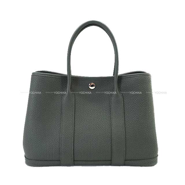HERMES tote bag Garden Party 30 TPM Vert Mangrove Veau Negonda Silver HW Stamp K[BRAND NEW][Authentic]