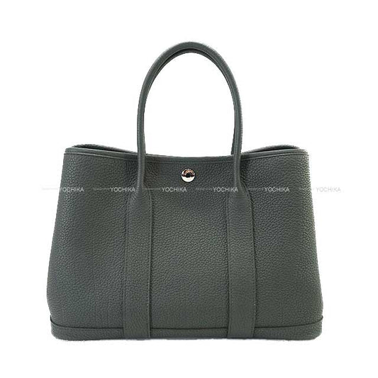 HERMES tote bag Garden Party 30 TPM Vert Mangrove Veau Negonda Silver HW Stamp K[BRAND NEW][Authentic]