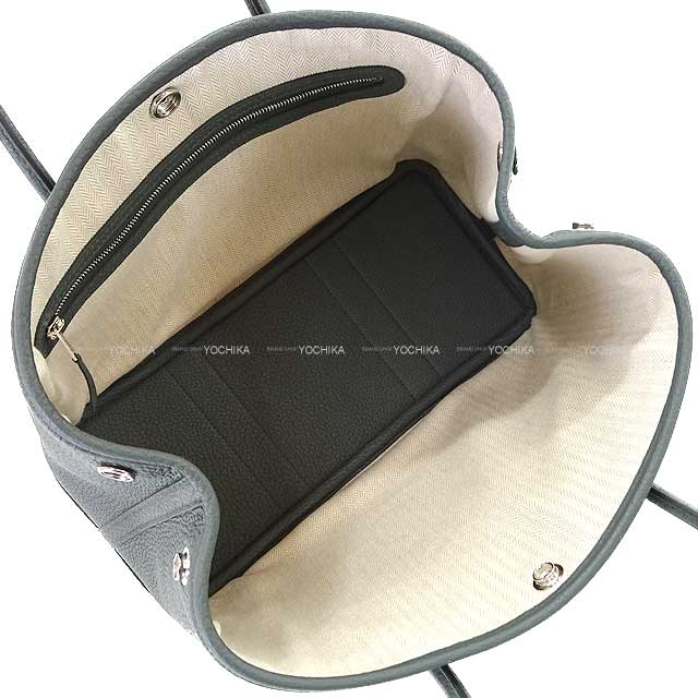 HERMES tote bag Garden Party 30 TPM Vert Mangrove Veau Negonda Silver HW Stamp K[BRAND NEW][Authentic]